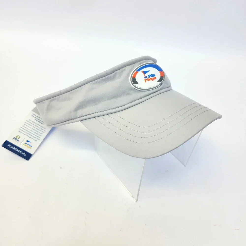 Garb PGA Junior League Golf Visor Adult Gray Adjustable Strap Hat NWT